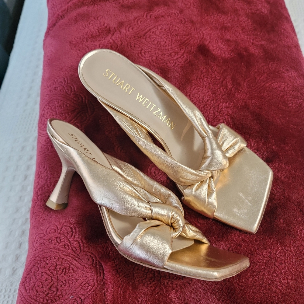 Stuart Weitzman Metallic Gold Sandals